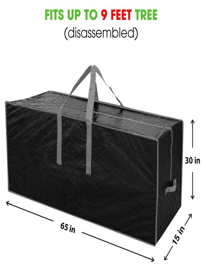 Primode Christmas Tree Storage Bag | Fits Up to 9 Ft. Tall Disassembled Tree I 65"x15"x30" Holiday Tree Storage Case | Protective Zippered Artificial Xmas Tree Bag (9ft, Black) - Image 2